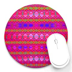 Pink Mirrors Round Mousepads by Thespacecampers