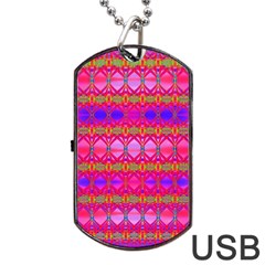 Pink Mirrors Dog Tag Usb Flash (two Sides) by Thespacecampers