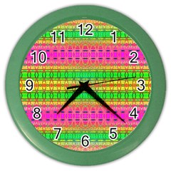 Peace And Love Color Wall Clock by Thespacecampers