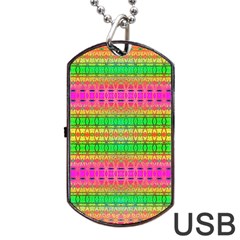 Peace And Love Dog Tag Usb Flash (two Sides) by Thespacecampers