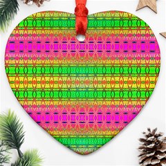 Peace And Love Heart Ornament (two Sides) by Thespacecampers