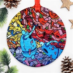 Graffiti-wall-mural-painting-arts Round Ornament (two Sides)