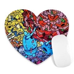 Graffiti-wall-mural-painting-arts Heart Mousepads by Simbadda