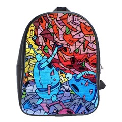 Graffiti-wall-mural-painting-arts School Bag (large) by Simbadda