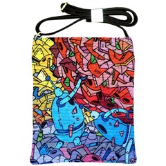 Graffiti-wall-mural-painting-arts Shoulder Sling Bag by Simbadda