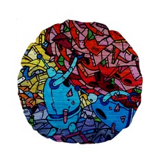 Graffiti-wall-mural-painting-arts Standard 15  Premium Round Cushions by Simbadda