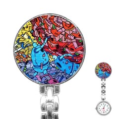 Graffiti-wall-mural-painting-arts Stainless Steel Nurses Watch by Simbadda