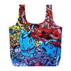 Graffiti-wall-mural-painting-arts Full Print Recycle Bag (l) by Simbadda