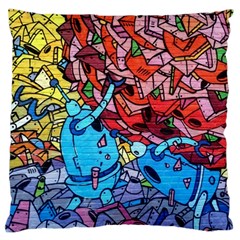 Graffiti-wall-mural-painting-arts Standard Flano Cushion Case (one Side) by Simbadda