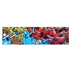 Graffiti-wall-mural-painting-arts Oblong Satin Scarf (16  X 60 ) by Simbadda