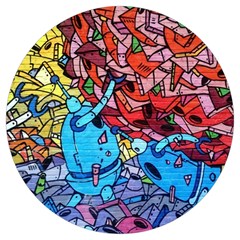 Graffiti-wall-mural-painting-arts Round Trivet by Simbadda