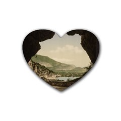 Ponale Road, Garda, Italy  Rubber Coaster (heart) by ConteMonfrey