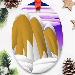 Europa Positive Thinking Mountain Oval Ornament (two Sides) by Wegoenart