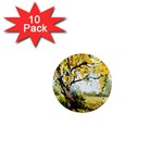 Landscape Painting Meadow Garden 1  Mini Magnet (10 pack)  Front