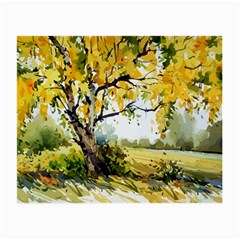 Landscape Painting Meadow Garden Small Glasses Cloth