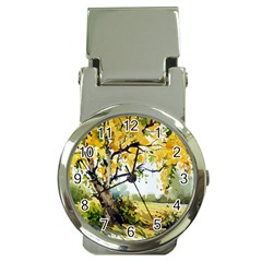 Landscape Painting Meadow Garden Money Clip Watches