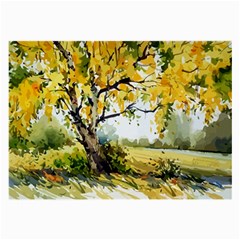 Landscape Painting Meadow Garden Large Glasses Cloth