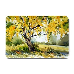 Landscape Painting Meadow Garden Small Doormat  by Wegoenart