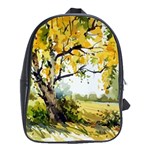 Landscape Painting Meadow Garden School Bag (Large) Front