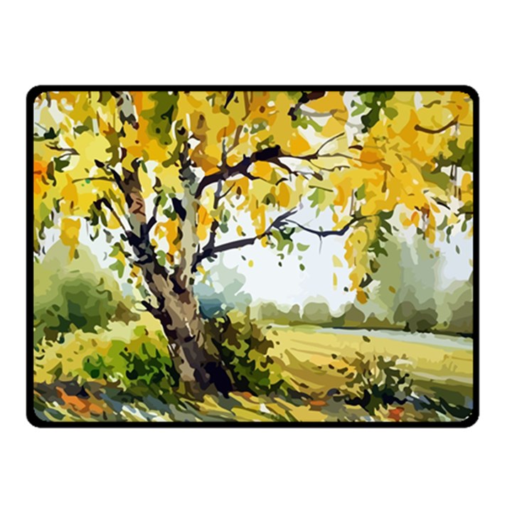 Landscape Painting Meadow Garden Fleece Blanket (Small)