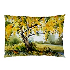 Landscape Painting Meadow Garden Pillow Case (two Sides) by Wegoenart