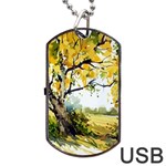 Landscape Painting Meadow Garden Dog Tag USB Flash (Two Sides) Front