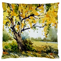 Landscape Painting Meadow Garden Large Cushion Case (one Side) by Wegoenart