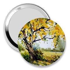 Landscape Painting Meadow Garden 3  Handbag Mirrors