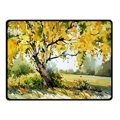 Landscape Painting Meadow Garden Double Sided Fleece Blanket (small)  by Wegoenart