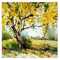 Landscape Painting Meadow Garden Square Satin Scarf (36  x 36 )