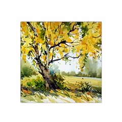 Landscape Painting Meadow Garden Satin Bandana Scarf 22  x 22 