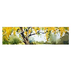 Landscape Painting Meadow Garden Oblong Satin Scarf (16  x 60 )