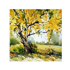 Landscape Painting Meadow Garden Square Satin Scarf (30  x 30 )