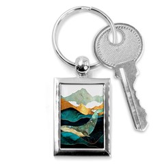 Ocean Whale Painting Sea Undersea Key Chain (rectangle) by Wegoenart