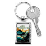 Ocean Whale Painting Sea Undersea Key Chain (Rectangle) Front