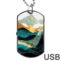 Ocean Whale Painting Sea Undersea Dog Tag Usb Flash (two Sides) by Wegoenart