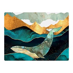 Ocean Whale Painting Sea Undersea Double Sided Flano Blanket (mini)  by Wegoenart