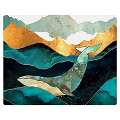 Ocean Whale Painting Sea Undersea Double Sided Flano Blanket (medium)  by Wegoenart