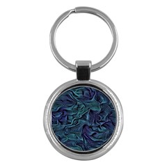 Abstract Waves Background Texture Wave Key Chain (round) by Wegoenart