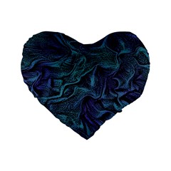 Abstract Waves Background Texture Wave Standard 16  Premium Heart Shape Cushions by Wegoenart