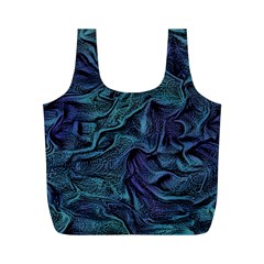 Abstract Waves Background Texture Wave Full Print Recycle Bag (m) by Wegoenart