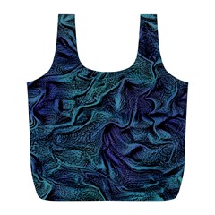 Abstract Waves Background Texture Wave Full Print Recycle Bag (l) by Wegoenart