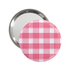 Pink And White Plaids 2 25  Handbag Mirrors by ConteMonfrey