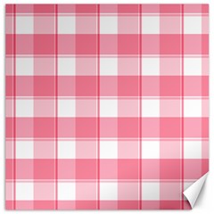 Pink And White Plaids Canvas 20  X 20  by ConteMonfrey