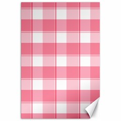 Pink And White Plaids Canvas 20  X 30  by ConteMonfrey