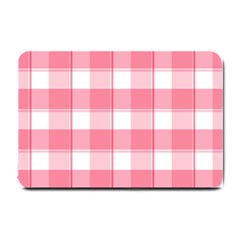 Pink And White Plaids Small Doormat  by ConteMonfrey