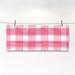 Pink And White Plaids Hand Towel by ConteMonfrey