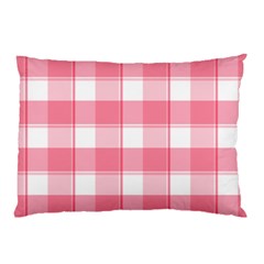 Pink And White Plaids Pillow Case by ConteMonfrey