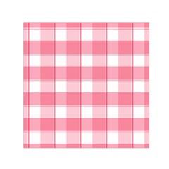 Pink And White Plaids Square Satin Scarf (30  X 30 ) by ConteMonfrey