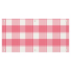 Pink And White Plaids Banner And Sign 6  X 3  by ConteMonfrey